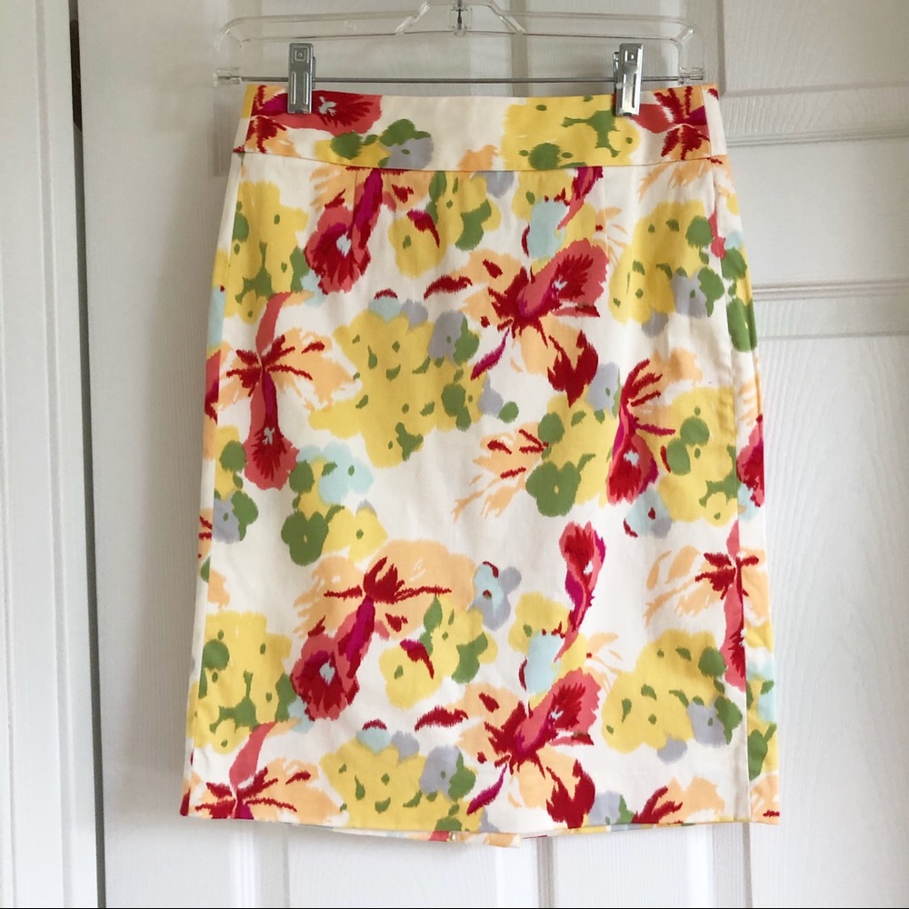 J. Crew Bright Floral Pencil Skirt